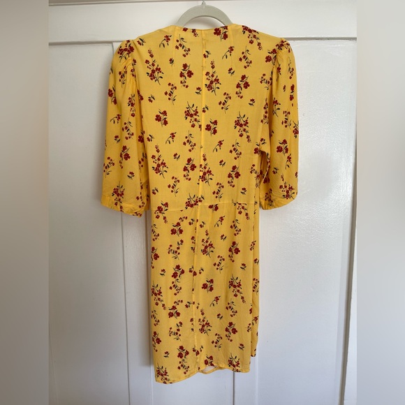 Thakoon Collective Yellow Floral Wrap Dress - size 6 - Picture 6 of 6